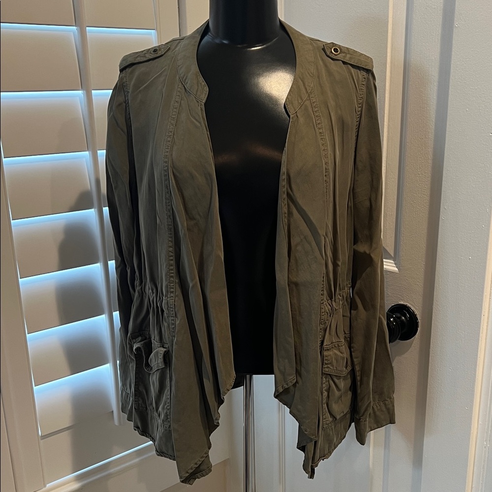 Olive Green Lightweight Women's Utility Cardigan